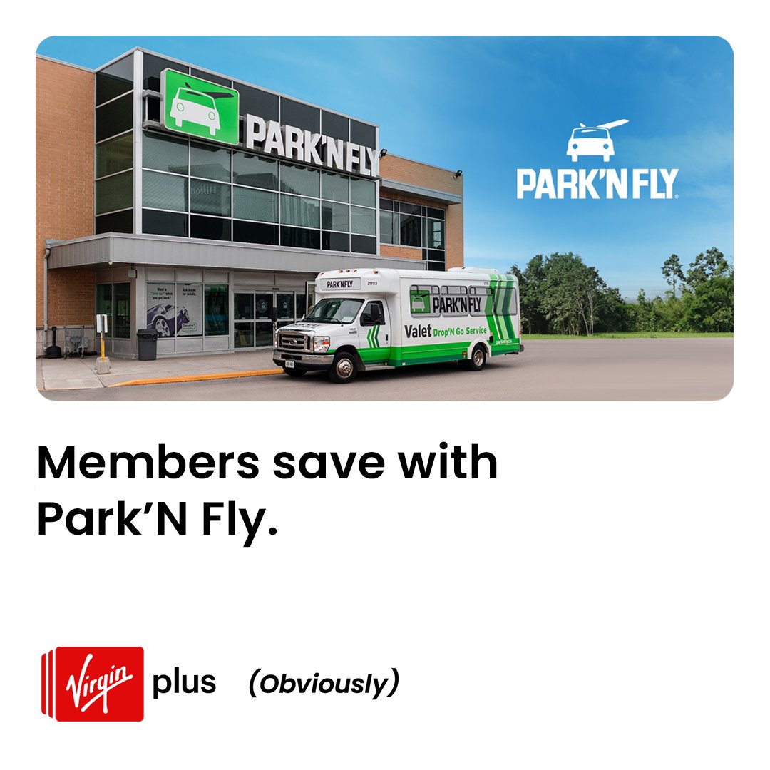 Park’N Fly has your back with the fastest and most convenient airport parking options. 
 
Members save on every eligible stay when they reserve their @parknflyca online on the app!
 
mb.vpc.ca/3Uh7obu
 
virginplus.ca/lounge
 
#MemberBenefits