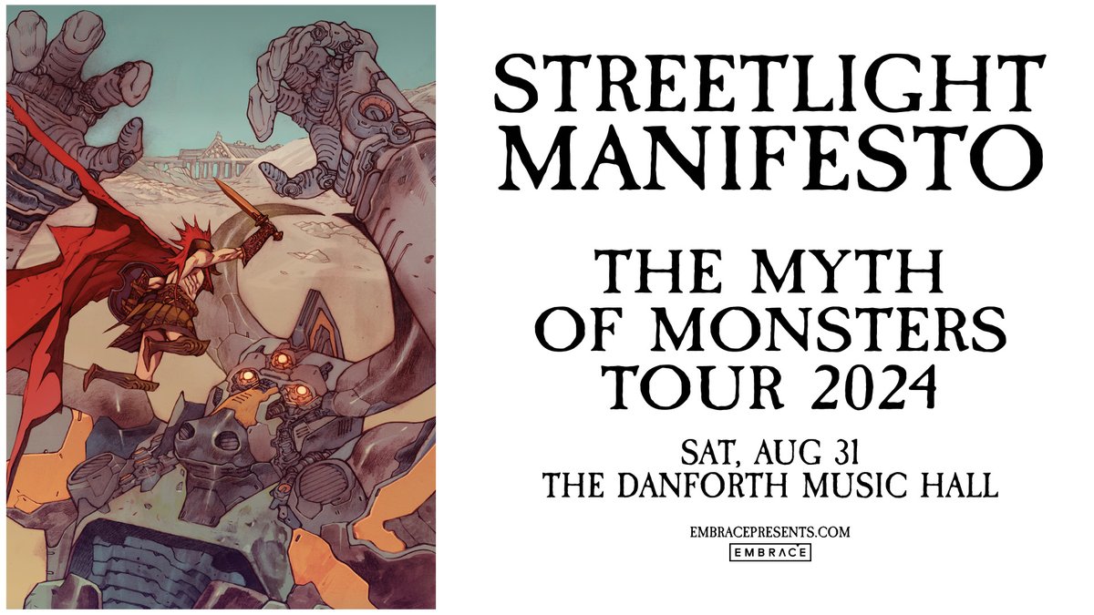 JUST ANNOUNCED: After announcing their brand-new forthcoming album, you won't want to miss ska punk band Streetlight Manifesto when they return to The Danforth on Saturday, August 31st! Presale: Thur May 9th | code: MYTH RSVP: facebook.com/events/1205859…