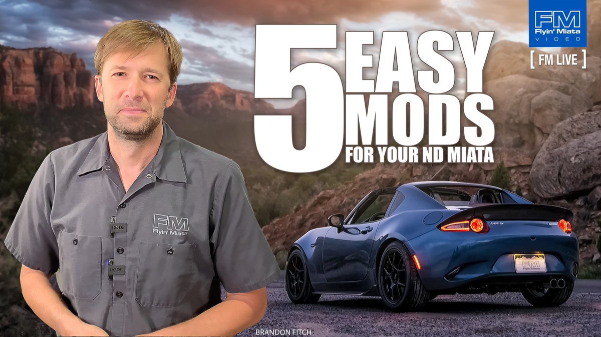 This week on FM Live, Brandon Fitch shows off FIVE super easy to install upgrades for your ND Miata! 
youtube.com/live/cf5J3fled…

#live #video #brandonfitch #list #ND #NDRF #mods #modifications #EASY #install #miata #FMLive #YouTube #weekly #MX5things #parts #FM #FlyinMiata