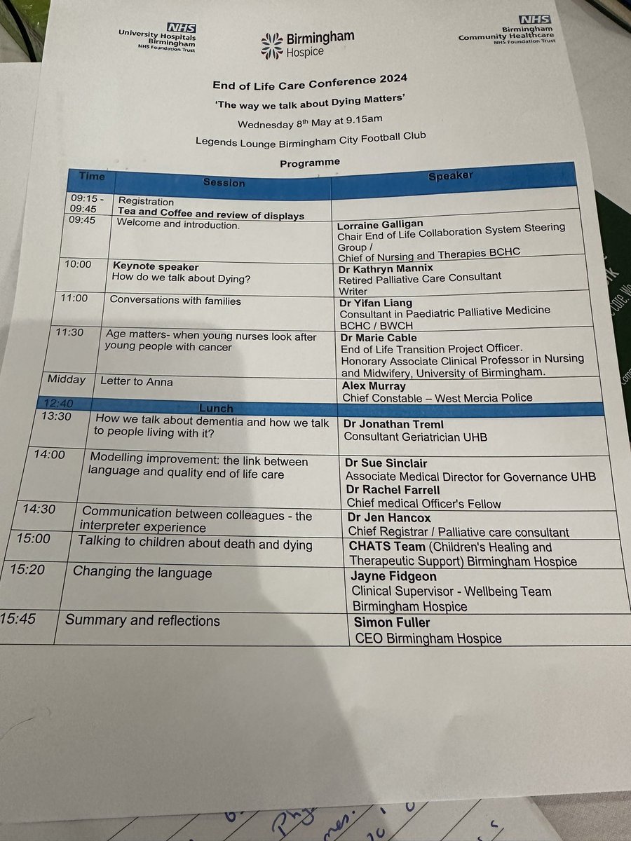 Lorraine Galligan (@galligan41) on Twitter photo How we talk about dying matters - the focus for the BSol end of life conference. A very special day for us <a href="/bhamcommunity/">@bhamcommunity</a> <a href="/brumshospice/">Birmingham Hospice</a> <a href="/uhbtrust/">University Hospitals Birmingham</a> to come together, learn and improve. A brilliant agenda and thanks to all involved @RuthDenton17 <a href="/DawnChaplin4/">Dawn Chaplin</a> <a href="/jerrybeans/">kerry Millard</a> How we talk about dying matters - the focus for the BSol end of life conference. A very special day for us <a href="/bhamcommunity/">@bhamcommunity</a> <a href="/brumshospice/">Birmingham Hospice</a> <a href="/uhbtrust/">University Hospitals Birmingham</a> to come together, learn and improve. A brilliant agenda and thanks to all involved @RuthDenton17 <a href="/DawnChaplin4/">Dawn Chaplin</a> <a href="/jerrybeans/">kerry Millard</a>