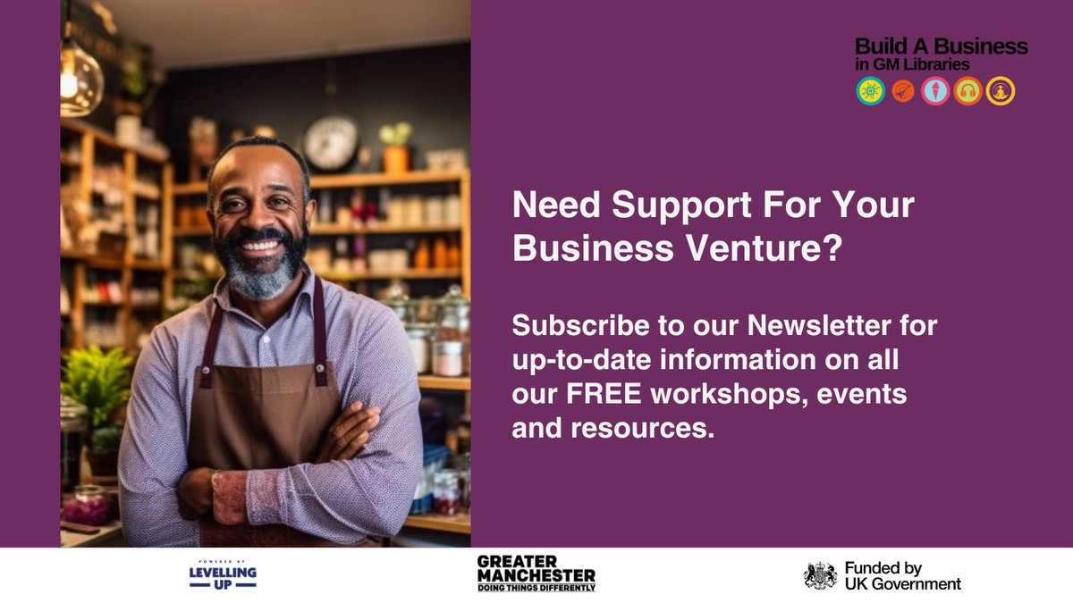 Want a little help nudging your business in the right direction? Build a Business is the programme for you! Our FREE resources can significantly help. Find out what's available and when by subscribing to our newsletter bit.ly/4ck5r6t

#startups @GMLibraries @bipcgm