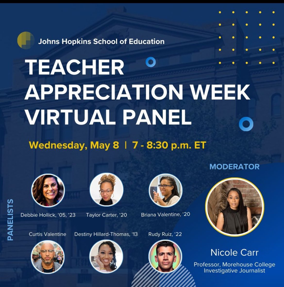 Join us tonight at 7pm EST for an amazing talk in honor of Teacher Appreciation Week! #RealMenTeach💯 Link: eventbrite.com/e/2024-teacher…