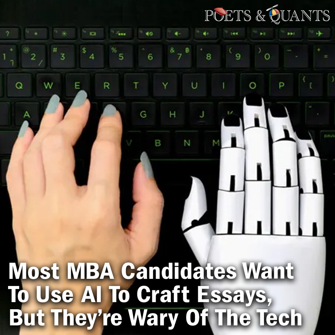 56% of MBA prospects polled said they would like to be able to use AI to get into B-school; more say that once in, AI use is OK. Read More: bit.ly/3yeXK1S #ai #mba #mbajobs #mbanews #mbadegree #mbaessays #mbastudent #mbaprogram #businessschool #businesseducation