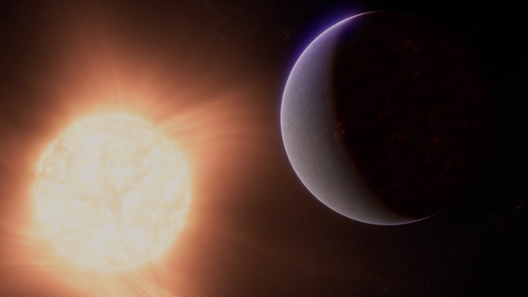 Le JWST vient sans doute de découvrir une atmosphère autour d'une planète grande comme deux fois la Terre!!
Du CO2 et du monoxyde de carbone. La planète est couverte d'un océan magma!
(Vue d'artiste)