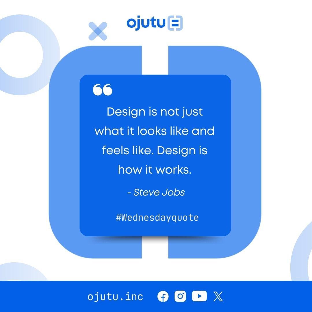 Good design isn't just about looks; it's about how things work too. Let's make websites that are both beautiful and functional! #WebDesign #FunctionalityMatters #UserExperience #DesignInspiration #SteveJobsQuote #CreativeDesign #DigitalExperience
#WednesdayQuote