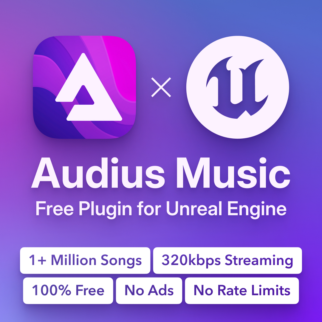 Are you building a game or app with @UnrealEngine? 

Developers can now integrate the Audius Music Plug-in, via the Unreal Marketplace, directly into their creations.

This plug-in was created by an Audius community member and gives folks the opportunity to utilize the Audius…