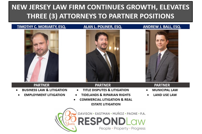 ⚖  Congratulations to @respondlaw PARTNER attorneys Timothy Moriarty, Alan Poliner, and Andrew Ball 🎉 #respondlaw #njlawfirm #monmouthcountynj #oceancountynj