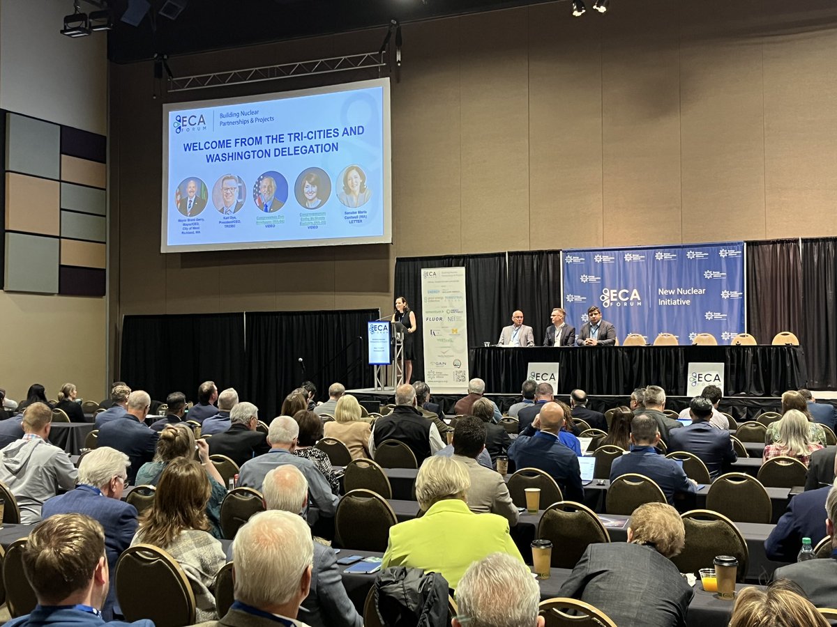 And we are off! Thank you to the Tri-Cities and our Washington leaders for welcoming and hosting the Third Annual ECA New Nuclear Forum! We appreciate the messages from <a href="/RepNewhouse/">Rep. Dan Newhouse</a> <a href="/cathymcmorris/">CathyMcMorrisRodgers</a> <a href="/SenatorCantwell/">Sen. Maria Cantwell</a>! We look forward to engaging with you all this week!