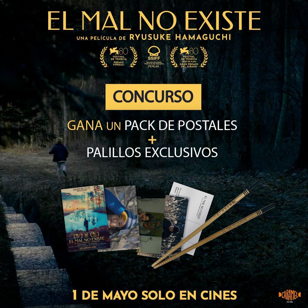 JaponEamigos's tweet photo. 🎬PARTICIPA EN EL #SORTEO DE 2 PACKS DE POSTALES + PALILLOS EXCLUSIVOS de la película recién premiada #ElMalNoExiste.

1- SEGUIR a @CaramelFilms y @japonEamigos
2- DAR ♥️ y 🔁 
3- ETIQUETAR en comentarios a una persona + #ElMalNoExiste.
(No se piden datos)
Ganadores: 13.05.2024 https://t.co/zwwPVb3FIz