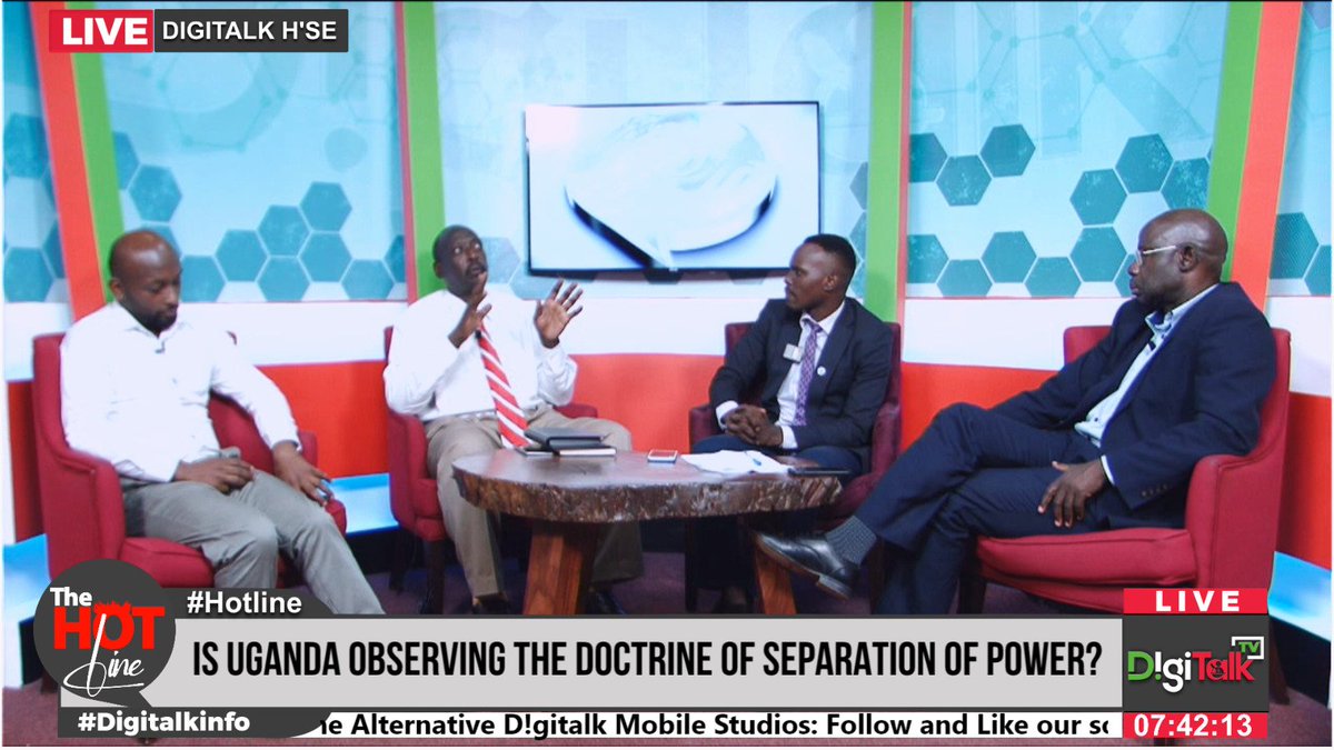 I was on DigiTalk television on Monday night discussing the separation of powers in Uganda.