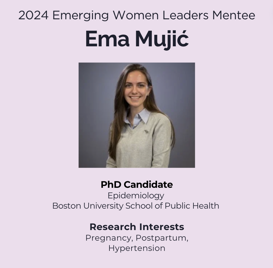 ✨EWL Mentee Spotlight✨

Today, we highlight the great work of Ema Mujić, a PhD student at <a href="/busph/">Boston University School of Public Health</a> and a 2024 EWL Mentee. We are so happy to have her part of our EWL family and look forward to see more of her work! 

#publichealth #womeninpublichealth #busph #epidemiology #PhD