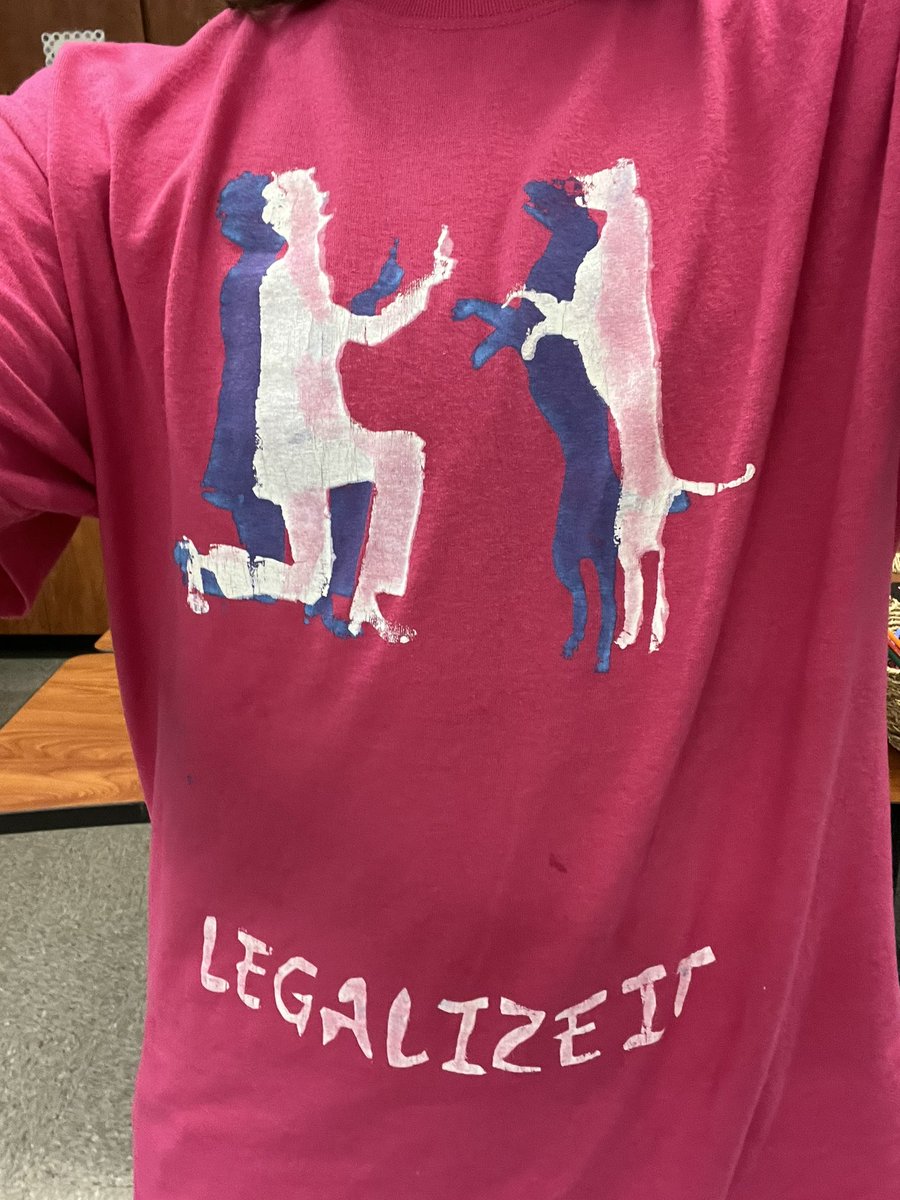 SpunkityBall's tweet image. wearing my “legalize dog marriage” shirt which is a funny joke as long as you don’t think about the implications