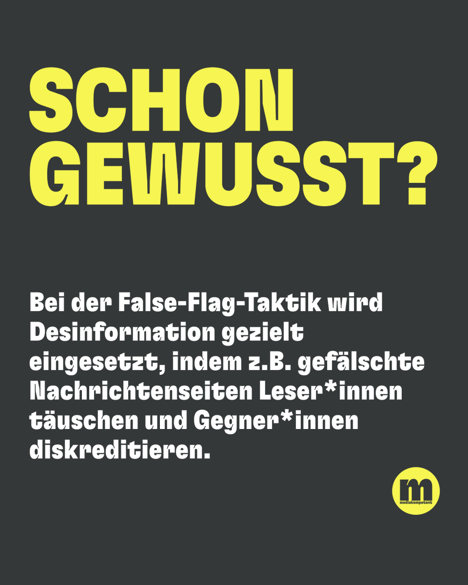 Gerade im Superwahljahr ist Schutz vor Desinformation wichtig. Wir erklären anhand verschiedener Beispiele für Desinformationskampagnen, welche Taktiken angewendet werden.

➡️ mediakompetent.de/desinformation…

#mediakompetent #Medienkompetenz