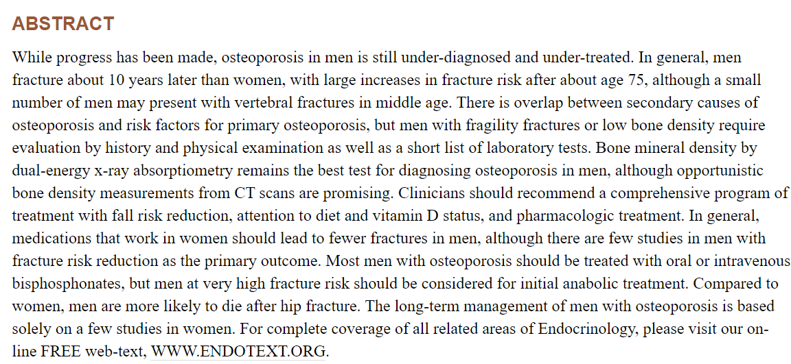 🦴 #Osteoporosis in men: free book chapter ℹ️ Written mainly from a USA perspective ℹ️ Notes the issue of underdiagnosis & undertreatment common to all countries 🔗 ncbi.nlm.nih.gov/books/NBK55800…