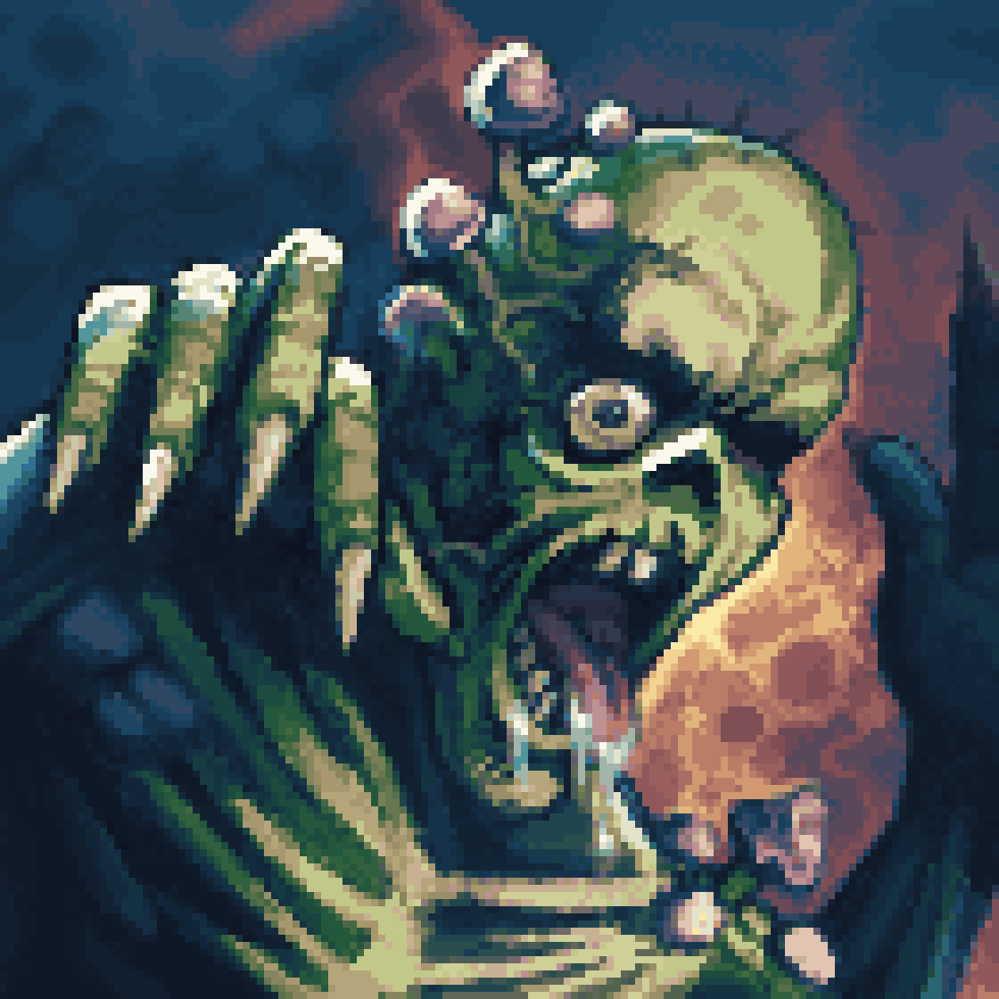 ko_dll's tweet photo. Zombies are great for cultivating mushrooms. #undead made for @Pixel_Dailies #pixel_dailies #pixelart #ドット絵 https://t.co/4WuhSjazur