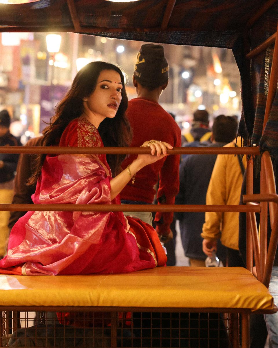 Adorned in a stunning red ❤ saree @iamnehashetty looks absolutely breathtaking. truly shines ✨ in this traditional ensemble. #NehaShetty #HittuCinma