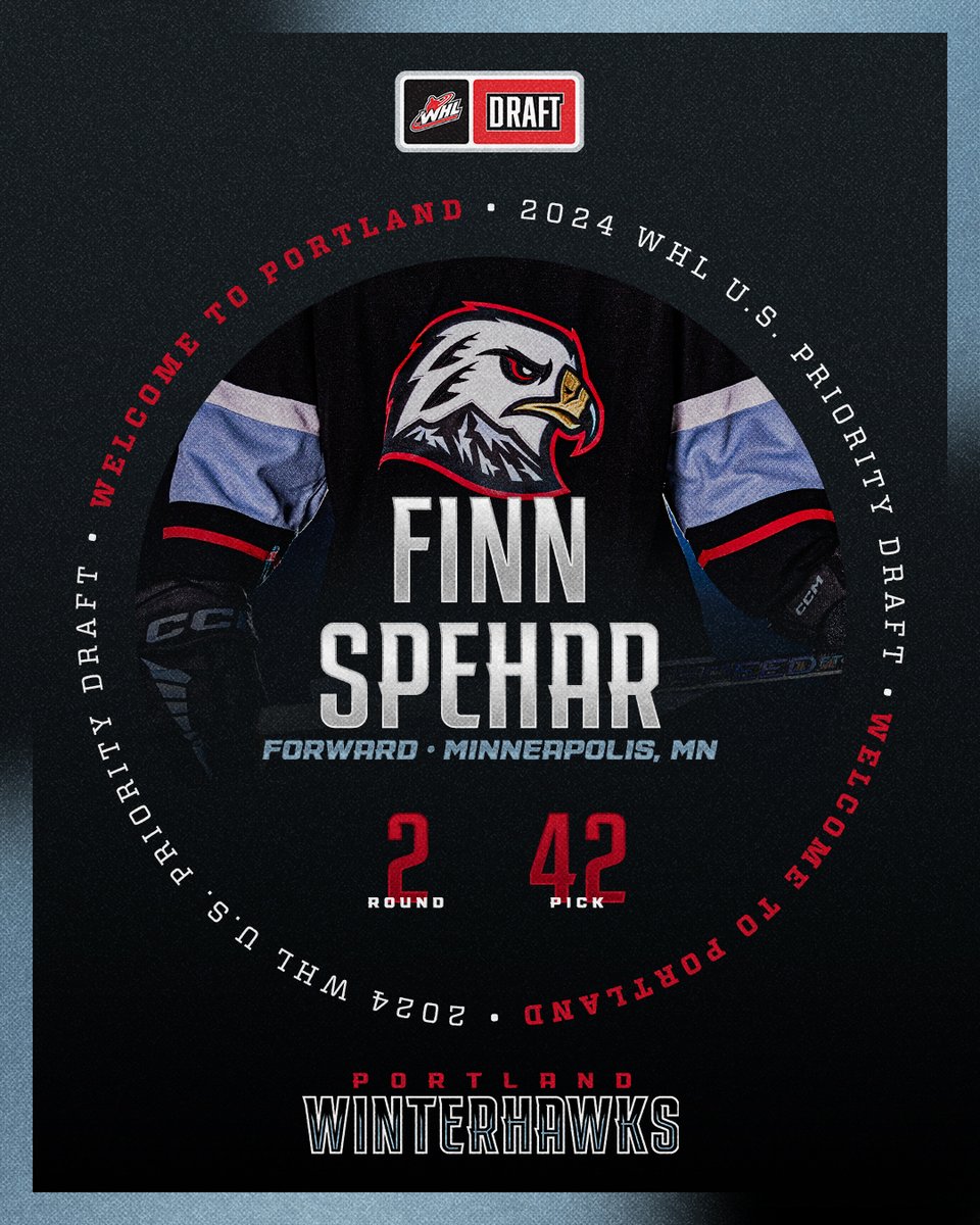 Finn it to win it 🫡 We're proud to welcome forward Finn Spehar to the Winterhawks family!