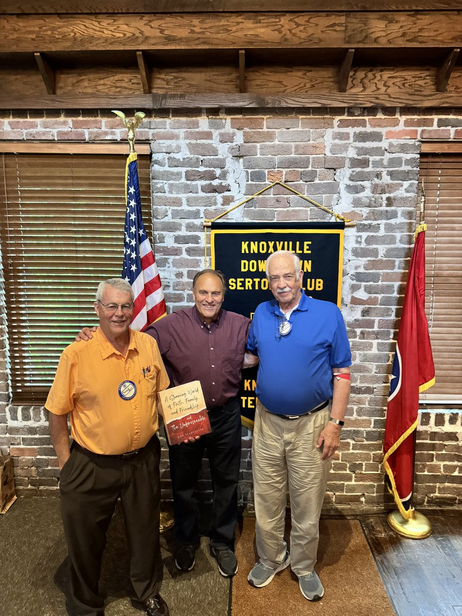 Today we had Ron Leadbetter brought to us by Bob Davis to speak with us about his travels about faith, family, and friendship and his latest book he wrote “A Stunning World of Faith, Family, and Friendship and the Unforeseeable”#KnoxvilleTN #KnoxSertomaClub #Sertoma