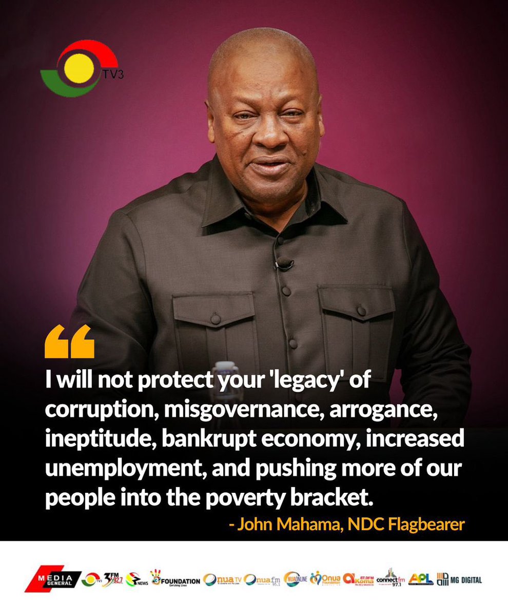 No way NADAA’s bad and stinky legacies are gonna be protected and continued by  H.E John Mahama!
Ghana will be revived and built again under the NDC’s next government.
#BuildingTheGhanaWeWantTogether
#24HourEconomy
#YouthPower
#TimeToReset
#VoteNDC2024