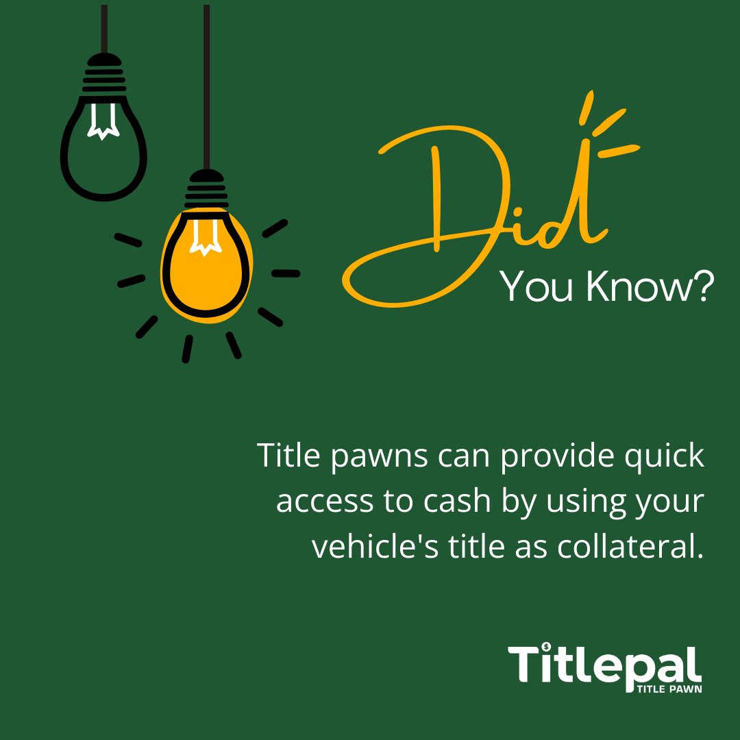 Whether it's unexpected expenses, medical bills, or home repairs, title pawns offer a solution to get you the funds you need, fast. Contact us today to learn more about how title pawns can help you: titlepal.com/contact-us/

#TilePal #TitlePawn #Loan #CobbCounty