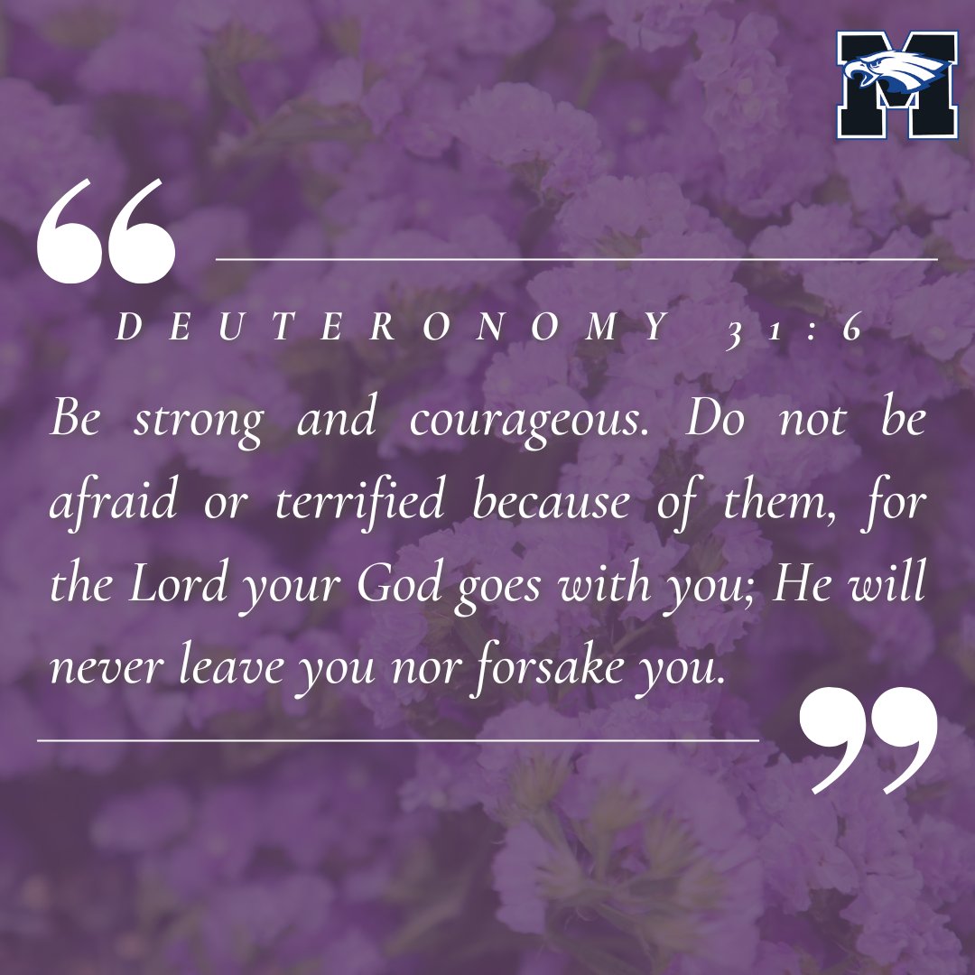 TMAoviedo's tweet image. "Be strong and courageous. Do not be afraid or terrified because of them, for the Lord your God goes with you; He will never leave you nor forsake you.”

Deuteronomy 31:6

#wordonwednesday #walkworthy #standintruth