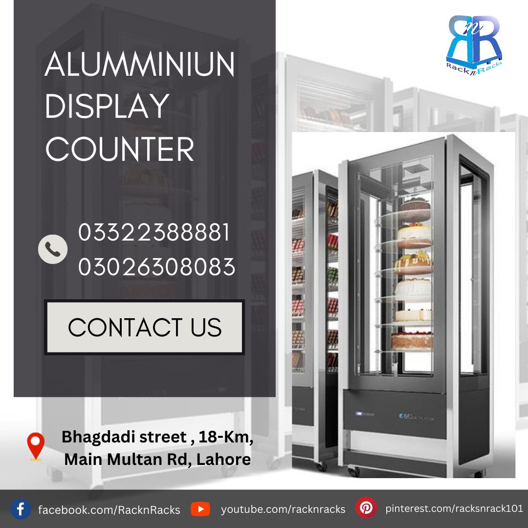 Aluminum Counters | Bakery Counters for stores | Aluminum Counters for departmental stores For More Information: 👇
Call / WhatsApp Us At : 0332-2388881 | 0302-6308083
 #counters #display #displaycounters #Aluminum #Aluminumcounter