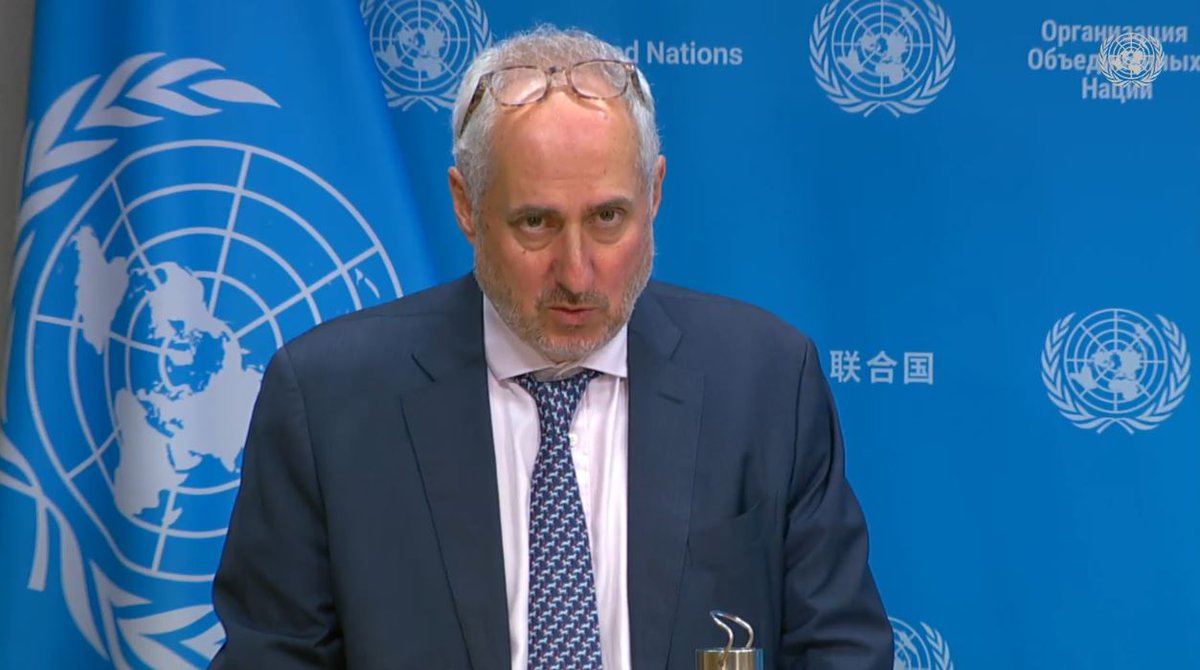 .@UN_Spokesperson @StephDujarric says that so far no humanitarian aid or fuel has come into #Rafah since the start of #Israel's operation there: 'As of now, no goods have come in for our use for humanitarian operations, either through the Kerem Shalom or the Rafah crossings.'…