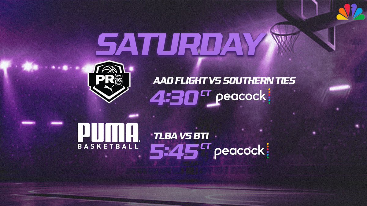 We are very excited to announce two games from the PUMA PRO16 League this weekend will be nationally broadcasted live on @peacock! It is monumental to have our league on the NBC Platform in Memphis and in Wichita the following weekend📺 #PRO16Family | @PUMAHoops