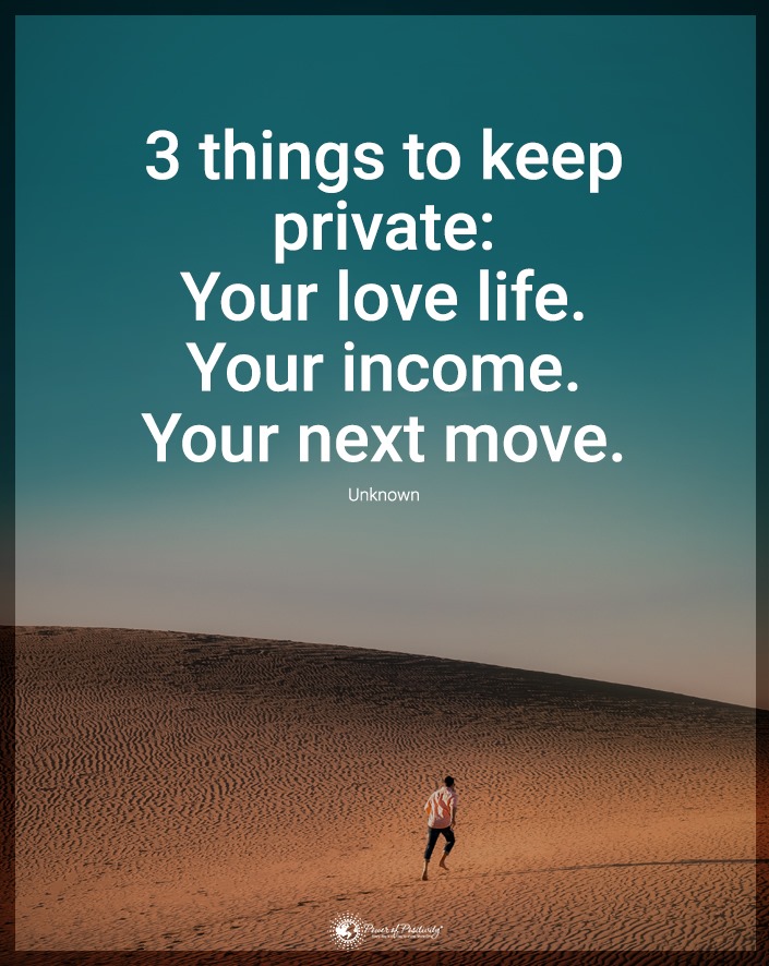 3 things to keep private: