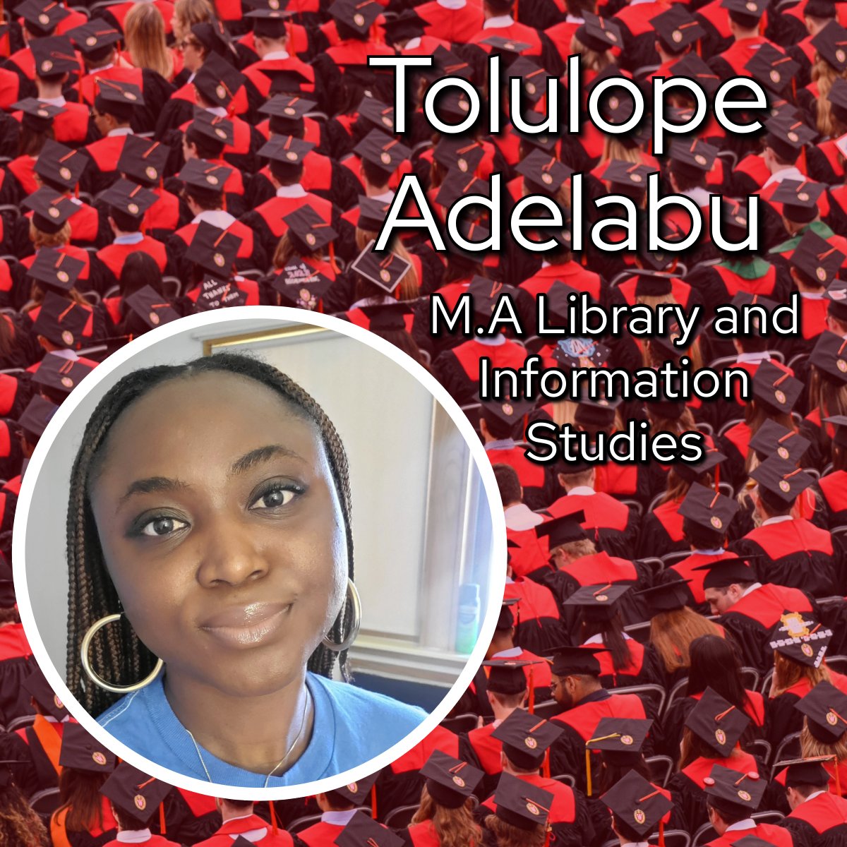 Meet Tolulope Adelabu, a trailblazing 2024 graduate from Nigeria. After earning her master's from @UWMadiSchool she is headed to earn her Ph.D. from @ACS_uwmadison, while continuing to curate and disseminate culturally appropriate information about Africa. cdis.wisc.edu/commencement-2…