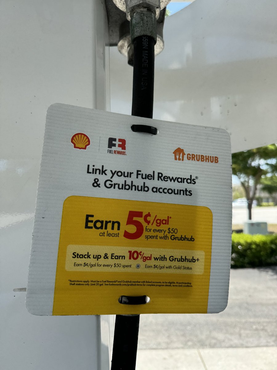 Fascinating to see non-traditional partnerships in the wild: like a gas station chain Shell partnering with food delivery service GrubHub. I wonder if it’s one where one of the partners pays for the other? If so: who pays? Or do neither pay, just cross-promote one another?