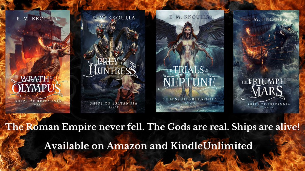 Want to read something different? How about Gods, monsters and Romans with gunpowder, plus Ships that talk back? Wrath of Olympus BBNYA2023 FINALIST. ALL 4 BOOKS ON #KindleUnlimited. Final Book 5 coming soon! Links in 📌