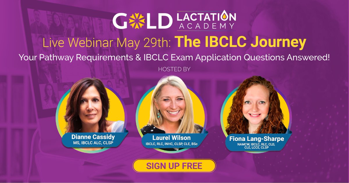 📣 Calling future IBCLCs! 📣 Join us for this FREE webinar on May 29 to hear about everything from choosing a pathway to preparing for the exam: lactationacademy.com/pages/webinar-…
#GOLDLactationAcademy #LactationAcademy #IBCLC #LactationConsultant #breastfeeding