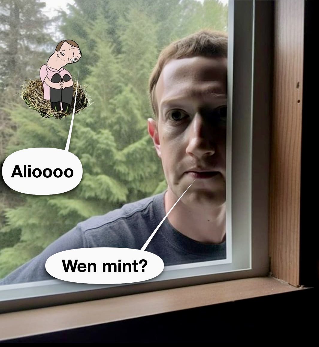 AlioNft's tweet photo. POV: When you're waiting for Alio to mint and it's taking forever… 👾
Seems like Zuck and @lyxbabo can't resist the cosmic allure of #Alio! Hang in there, guys, we're almost ready for liftoff! 👽☄️ #NFT #LUKSO #community @lukso_io @lyxmemes @finkd https://t.co/xiN4c7WVJU