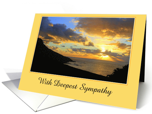 CatherineSher10's tweet photo. With Deepest Sympathy Card
A setting sun casts a glorious golden glow in a cloudy sky over the ocean. 🌅
You can personalize the cover and interior text with any text, with any name or for any occasion. 

#SOLD #GreetingCardUniverse #GCU #CLS 

https://t.co/Lp7fBKsjWK
@gcuniverse https://t.co/rg8G1pSG4H
