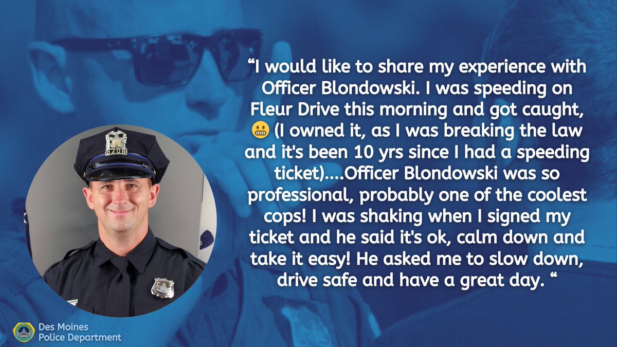 Fair to say that traffic cops don’t get a ton of compliments from traffic stops, but our pros do it right and this is the result!

Nice work!

#communityoutreach #safestreets