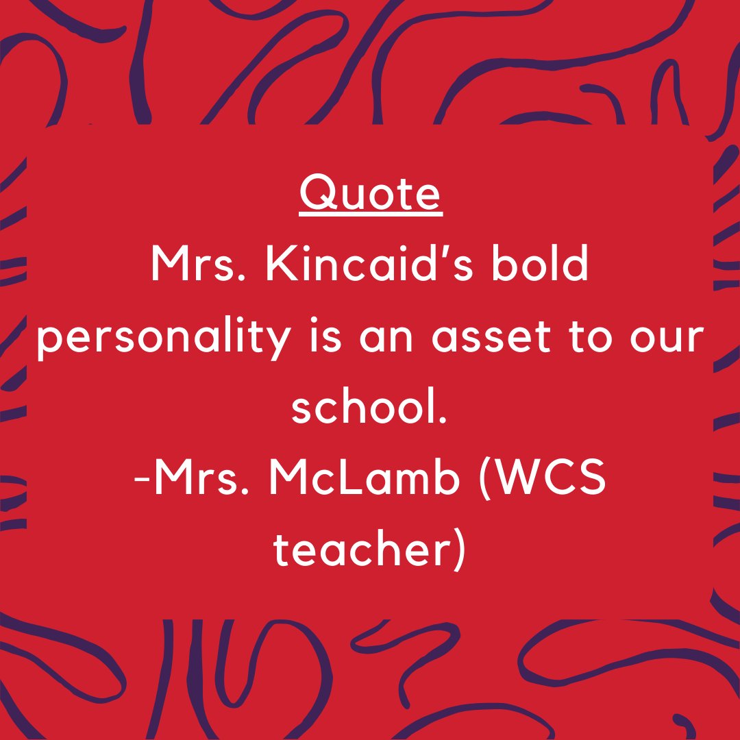 Staff Spotlight - Carla Kincaid 
#wcsstaffspotlight