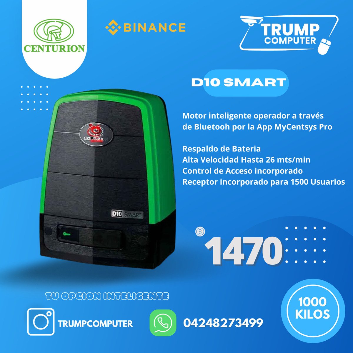 trumpcomputer's tweet photo. El Kit Consta de 
Motor
Tablero con RX para 1500 usuarios
2 Controles
3 Mts de Cremalleras 
2 Baterias 12-7
1 año de Garantia por Defecto de Fabrica. https://t.co/Nt0SbozV9Y