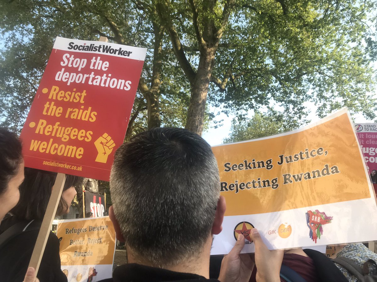 At protest against #Safetyofrwandaact organised by @AntiRacismDay #RwandaBill #UK #RefugeesWelcome