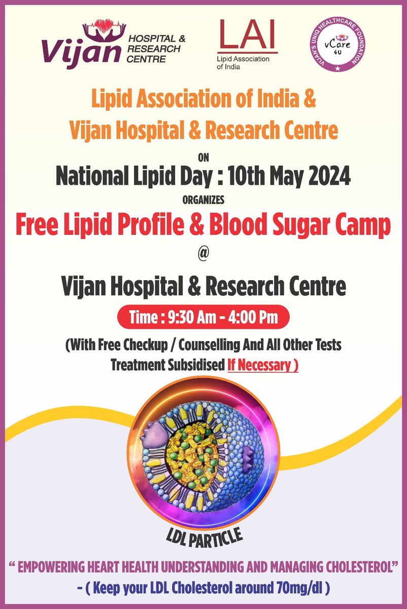 National Lipid Day #cholesterol #Lipids #HeartHealth #Cardiology #BestDoctors #VijanHospital #Nashik #BestCardiologists #LAI #LipidAssociationOfIndia