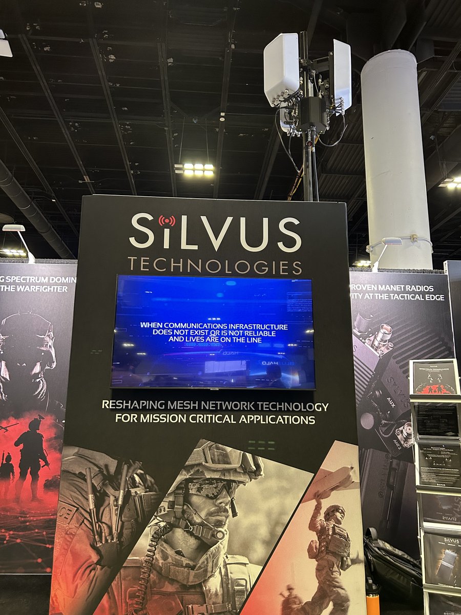 SilvusTech's tweet photo. #SOFWeek2024 is off to an amazing start. If you’re at the show, connect with the Silvus team at booth #641 to experience a live demo of DOCK StreamCaster, the next generation of tactical networking systems. #SOCOM #JSOC #GSOF #JADC2 #SpectrumDominance #MIMO https://t.co/KtoGvjTAYk