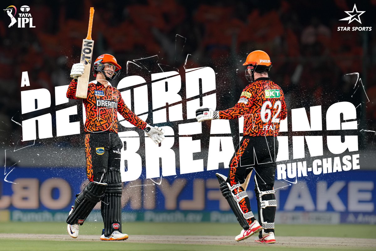This is Hyderabad's world and we are all living in it! 🧡 Travis Head & Abhishek Sharma's carnage helped the Sunrisers achieve the fastest-ever run-chase in the history of IPL! 🙌🏻 React with a 👍🏻 if you loved Hyderabad's revenge on Lucknow! 📺 | #SRHvLSG | #IPLOnStar