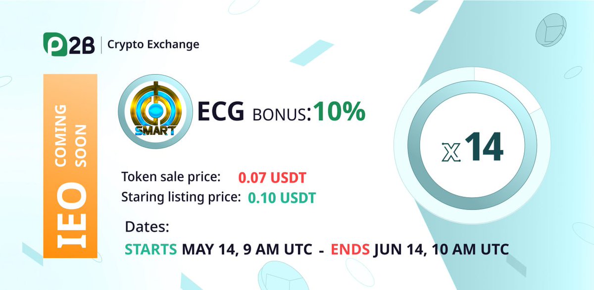 🎉 Upcoming IEO for EcoSmart ( ECG ) on P2B🎉
p2pb2b.com/token-sale/ECG…

 #BNB #polygon #virtualand #epiclegends #game #payment #trade #exchange #dex
#ECS $ECG
EcoSmartECS.com
🟢 stay tuned !
🌲 Linktr.ee/EcoSmartECS
