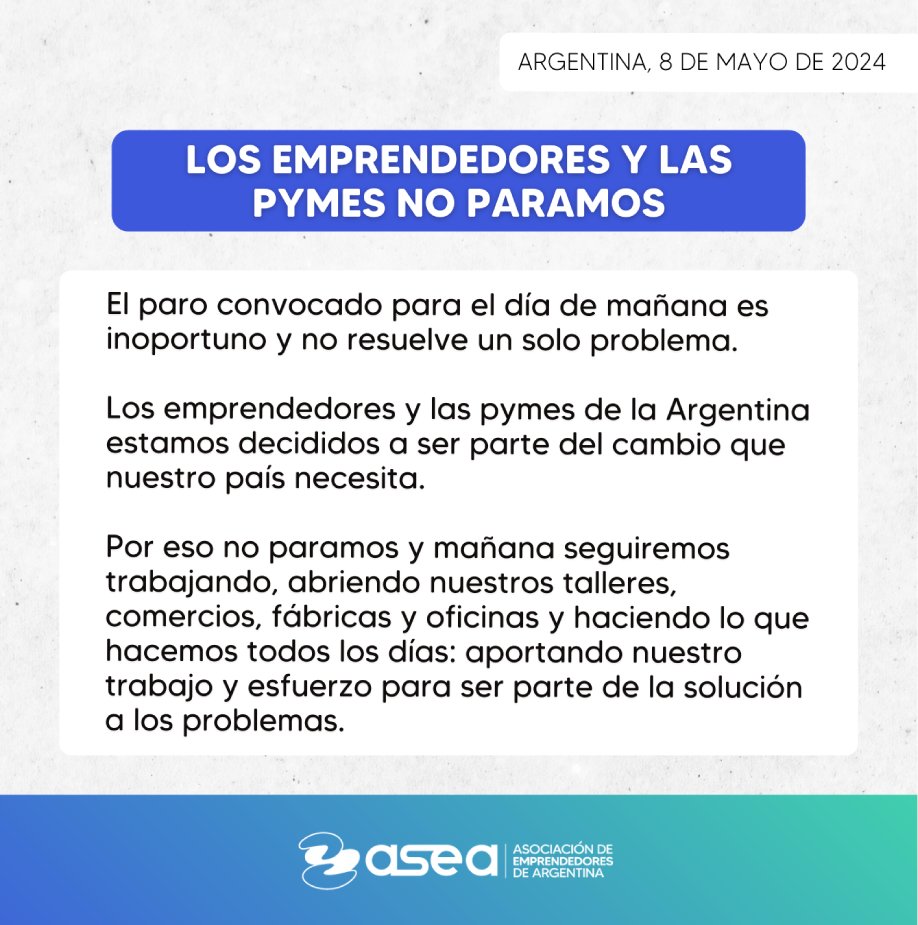 Los emprendedores y las PyMES no paramos 🇦🇷