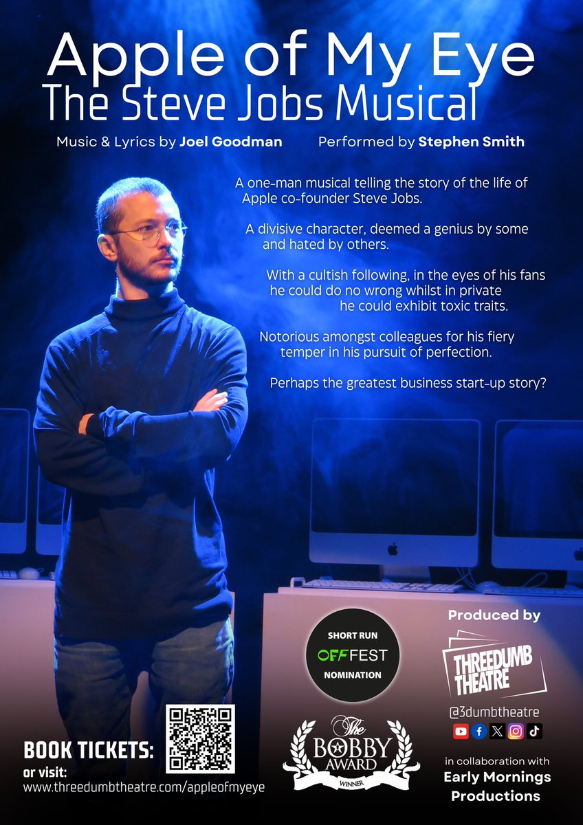 Threedumb Theatre (@3dumbtheatre) on Twitter photo What do you think of our ‘Apple of My Eye’ flyer design?
🎟️ threedumbtheatre.com/appleofmyeye What do you think of our ‘Apple of My Eye’ flyer design?
🎟️ threedumbtheatre.com/appleofmyeye