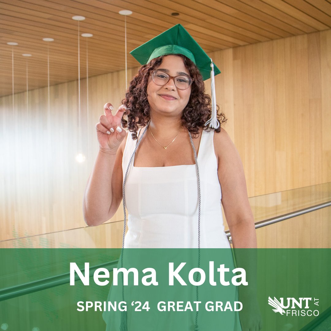 Translator by day, student by night. Nema Kolta's dedication to her father's cancer battle knows no bounds. This #UNTGreatGrad is breaking barriers and blazing a trail as a first generation college student.

More:unt.edu/commencement/g…