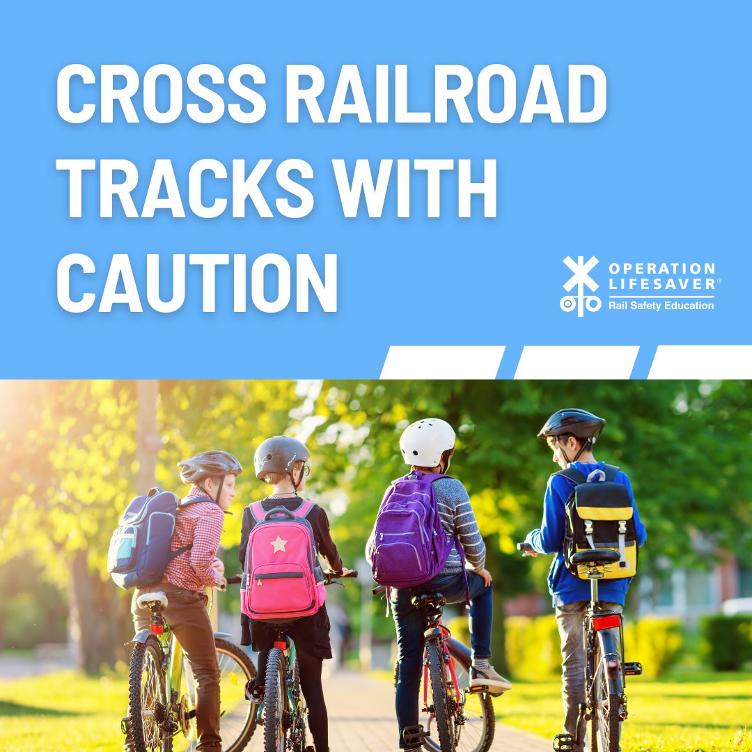 It’s #BikeToSchoolDay! Make sure to follow these #RailSafetyEducation tips to stay safe: 🚲Cross only at designated crossings 🚃Always expect a train 🛤Whenever you See Tracks, Think Train!