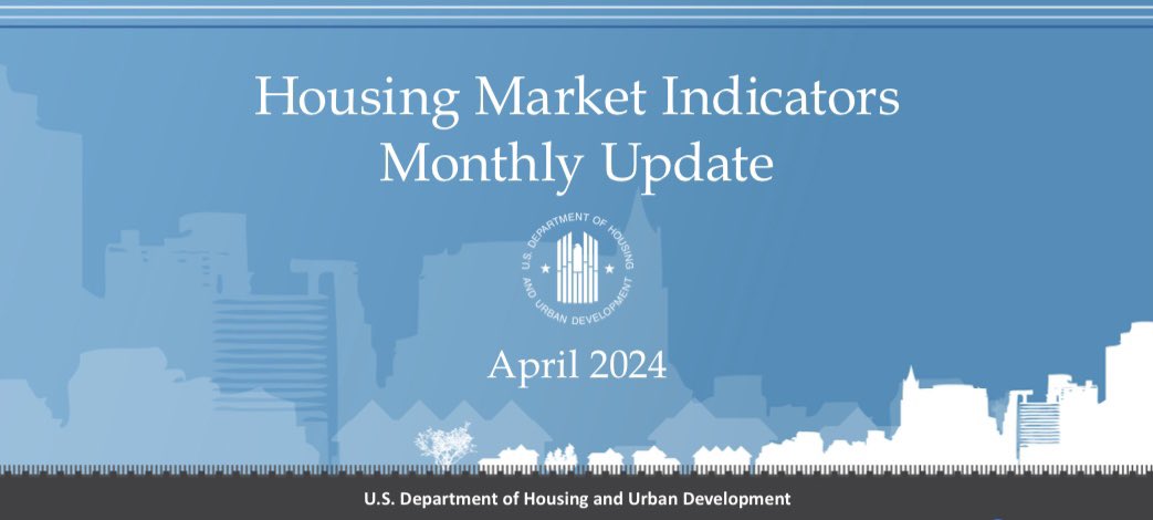 Just released! The National Housing Market Indicators report for April 2024 shows that overall activity in housing markets slowed. Read or download the report on #HUDUser: tinyurl.com/4823s79d #HousingMarket
