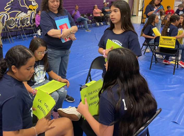 LasPalmas_Lib's tweet photo. Lady Bobcats team from Las Palmas Leadership competed in the Edgewood Battle of the Bluebonnets this Saturday. Thanks to sponsor Ms. Contreras for promoting literacy by working with the girls to read all 20 books. @LasPalmasEISD https://t.co/w9ZiLoS1eA