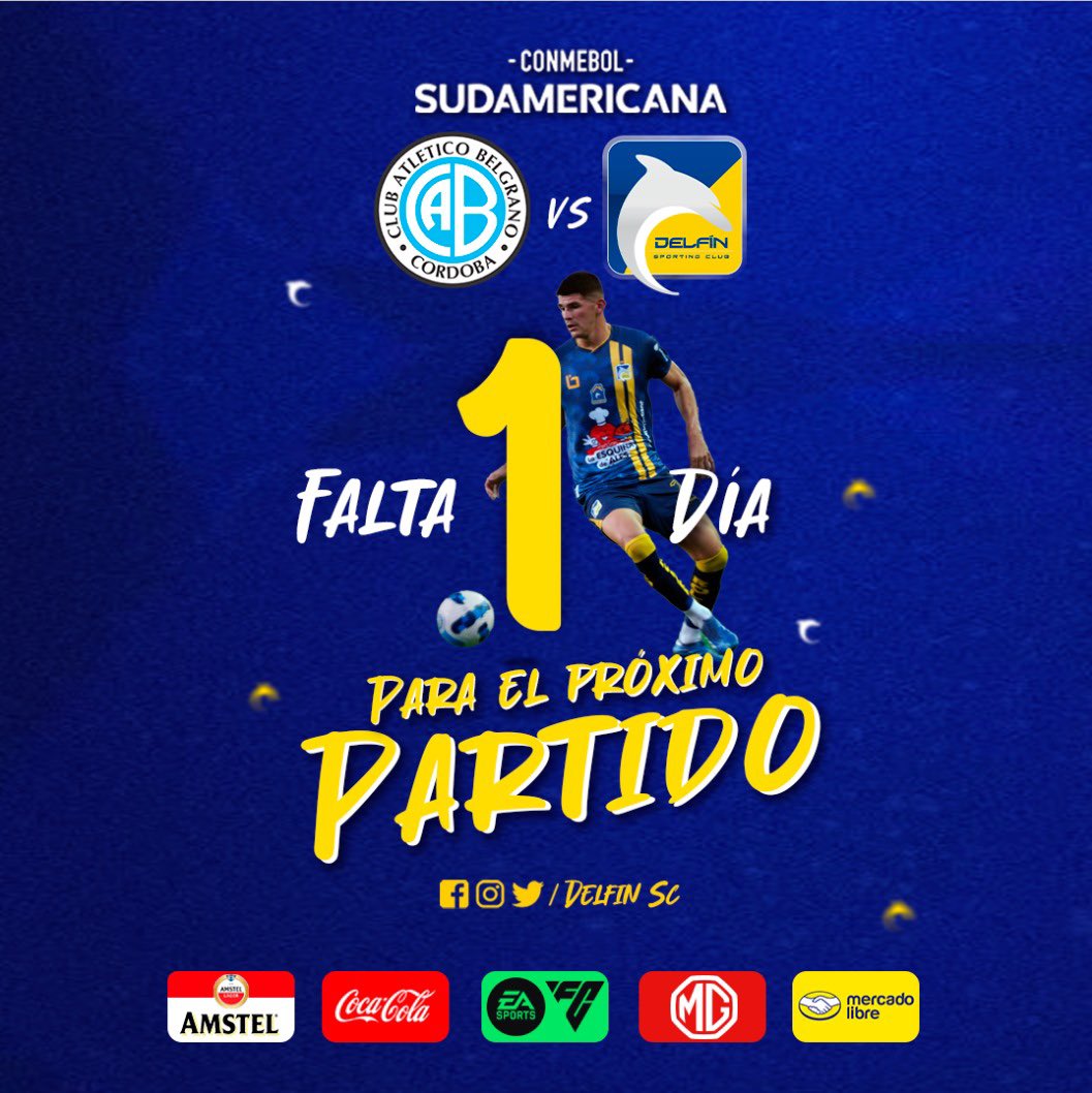 ⏳⚔️ 𝕊𝕌𝔻𝔸𝕄𝔼ℝ𝕀ℂ𝔸ℕ𝔸 ¡𝔽𝕒𝕝𝕥𝕒𝕟 𝟙 𝕕í𝕒!🏟️🇦🇷 BELGRANO 🆚DELFÍN ⏰19HOO (Arg) ⏰17H00 (Ecu) #delfinsc